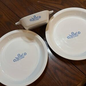 Pyrex Cornflower Corning Blue and White Dinnerware Set 1970s 80s Collection